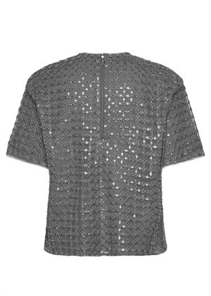 Daline Beaded oversized tee Castor Gray ROTATE By Birger Christensen 